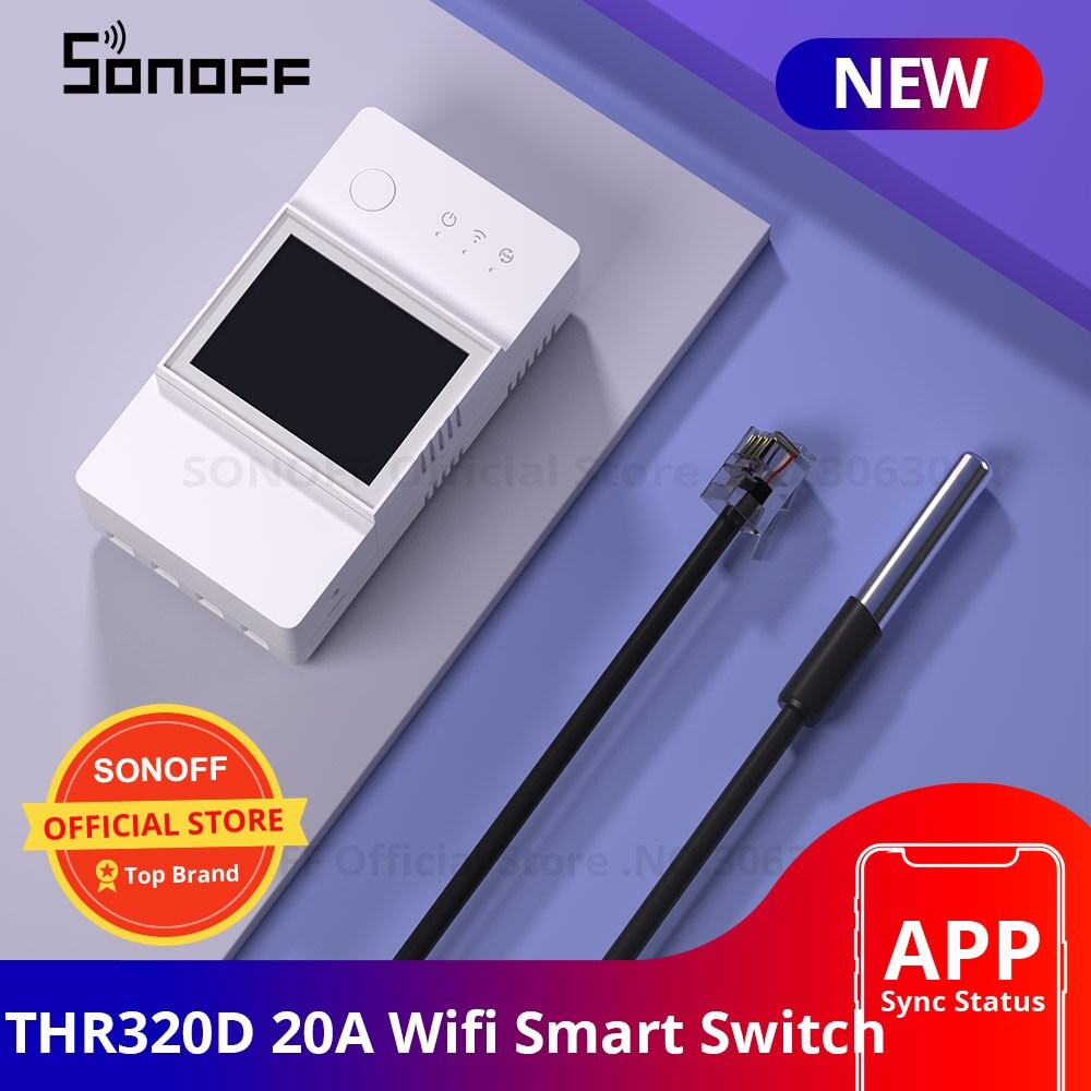 Sonoff-THR320D 20A Wifi Ʈ ġ  µ     , Alexa Google Home ۵